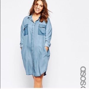 asos plus size denim dress